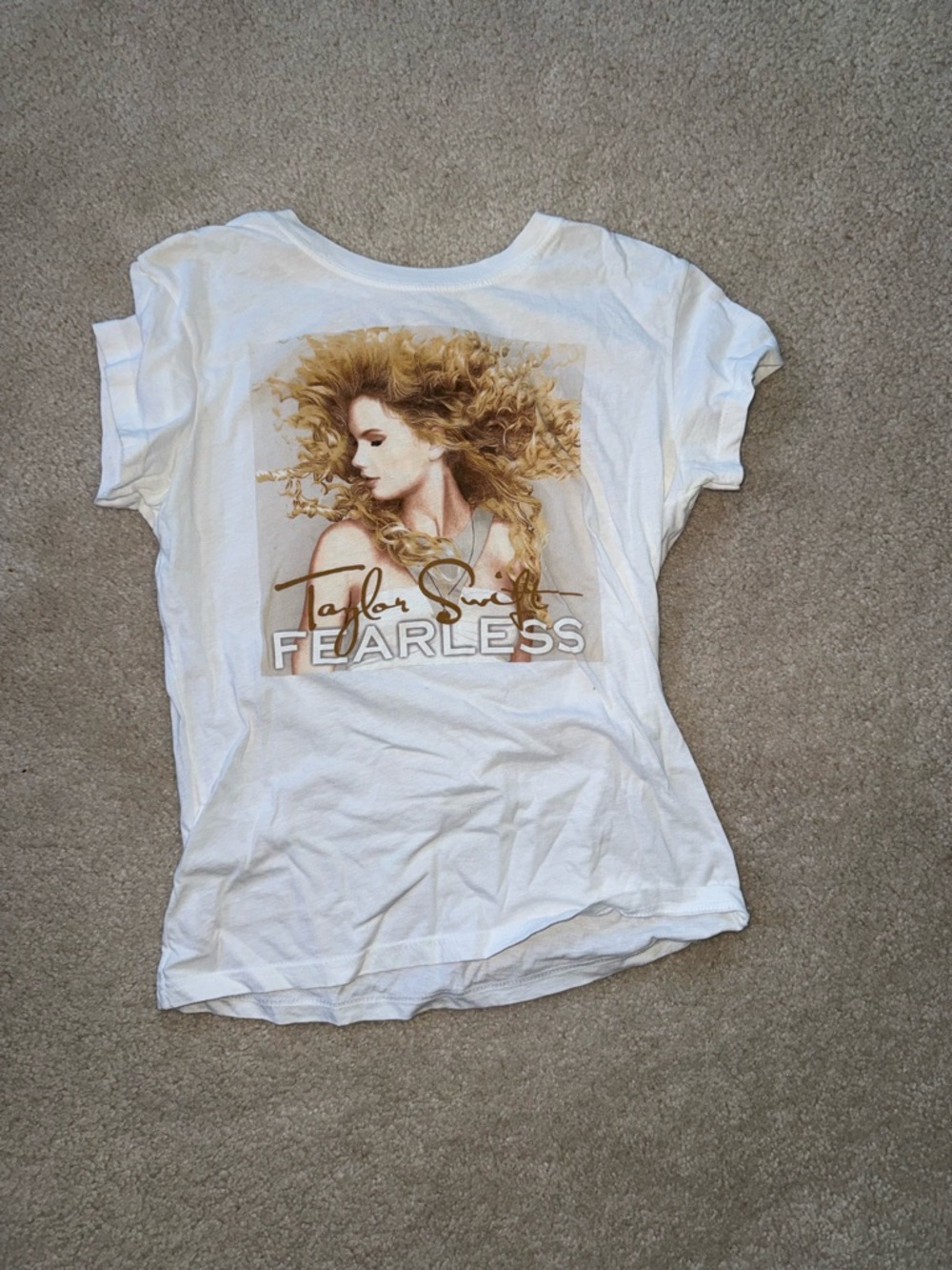 Taylor Swift White 'Fearless' Album Photo Short Sleeve Tee